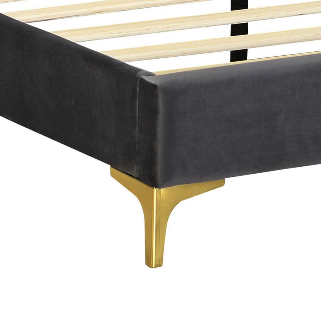 Levede Bed Frame Double Size Mattress Grey - Image 5