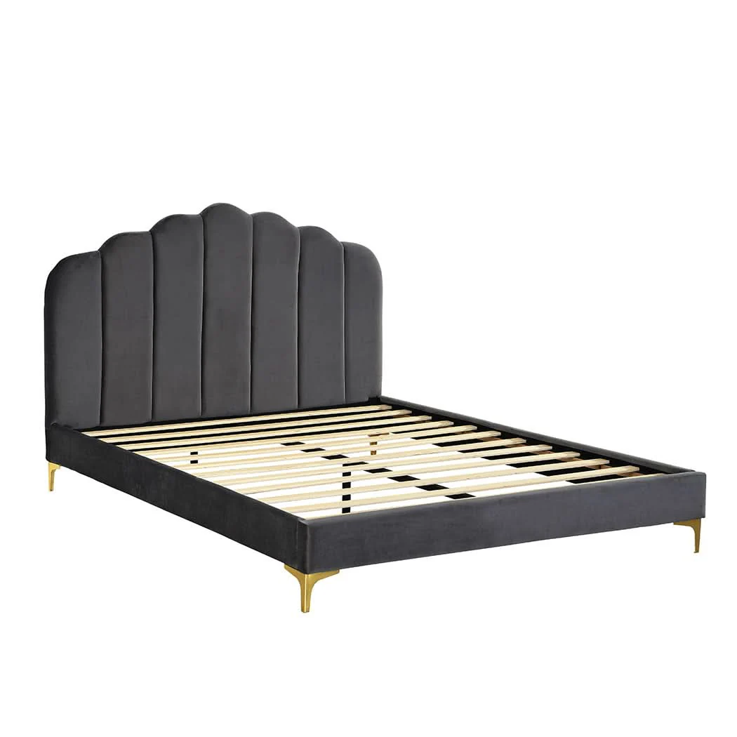 Levede Bed Frame Double Size Mattress Grey - Image 8