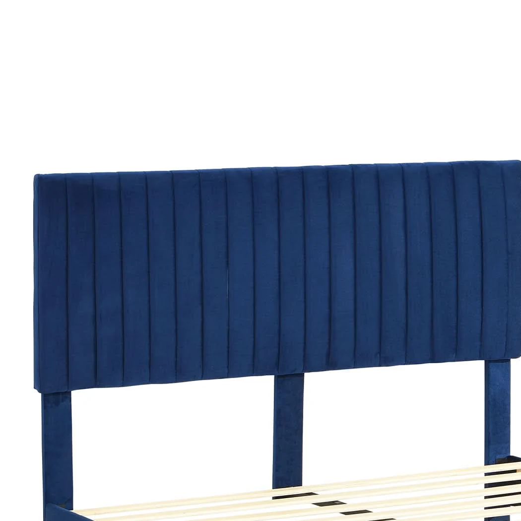 Levede Bed Frame Queen Size Mattress Blue - Image 3