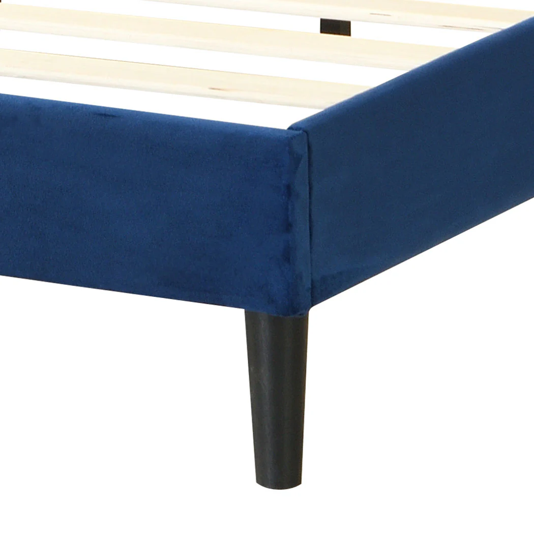 Levede Bed Frame Queen Size Mattress Blue - Image 5