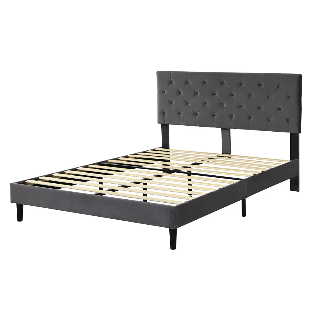 Levede Bed Frame Queen Size Mattress Grey - Image 8