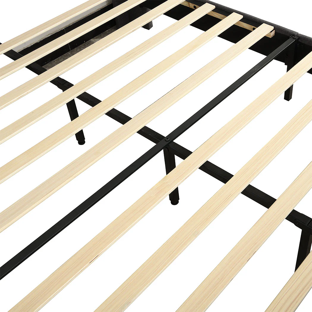 Levede Bed Frame Queen Size Mattress Grey - Image 5