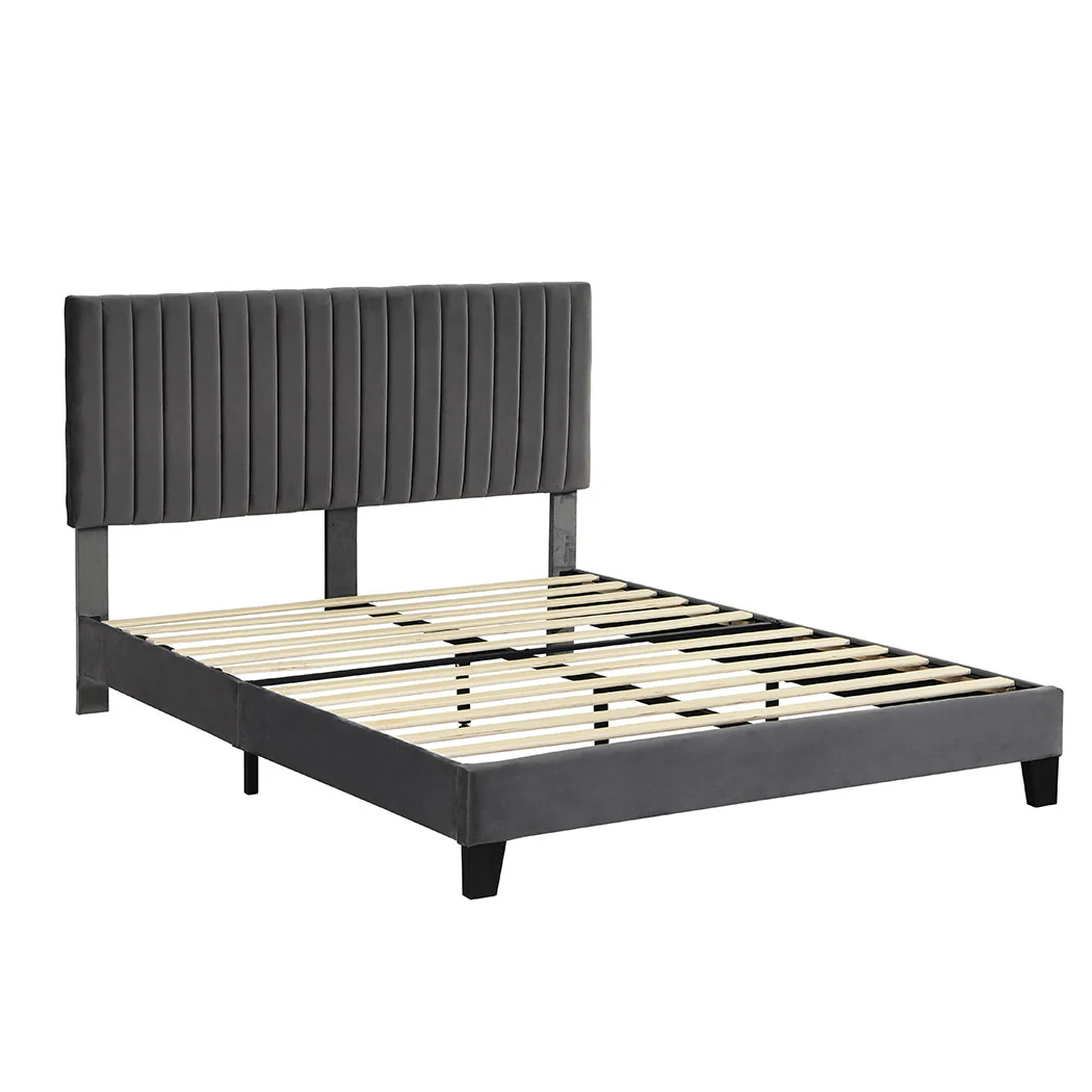 Levede Bed Frame Queen Size Mattress Grey - Image 8