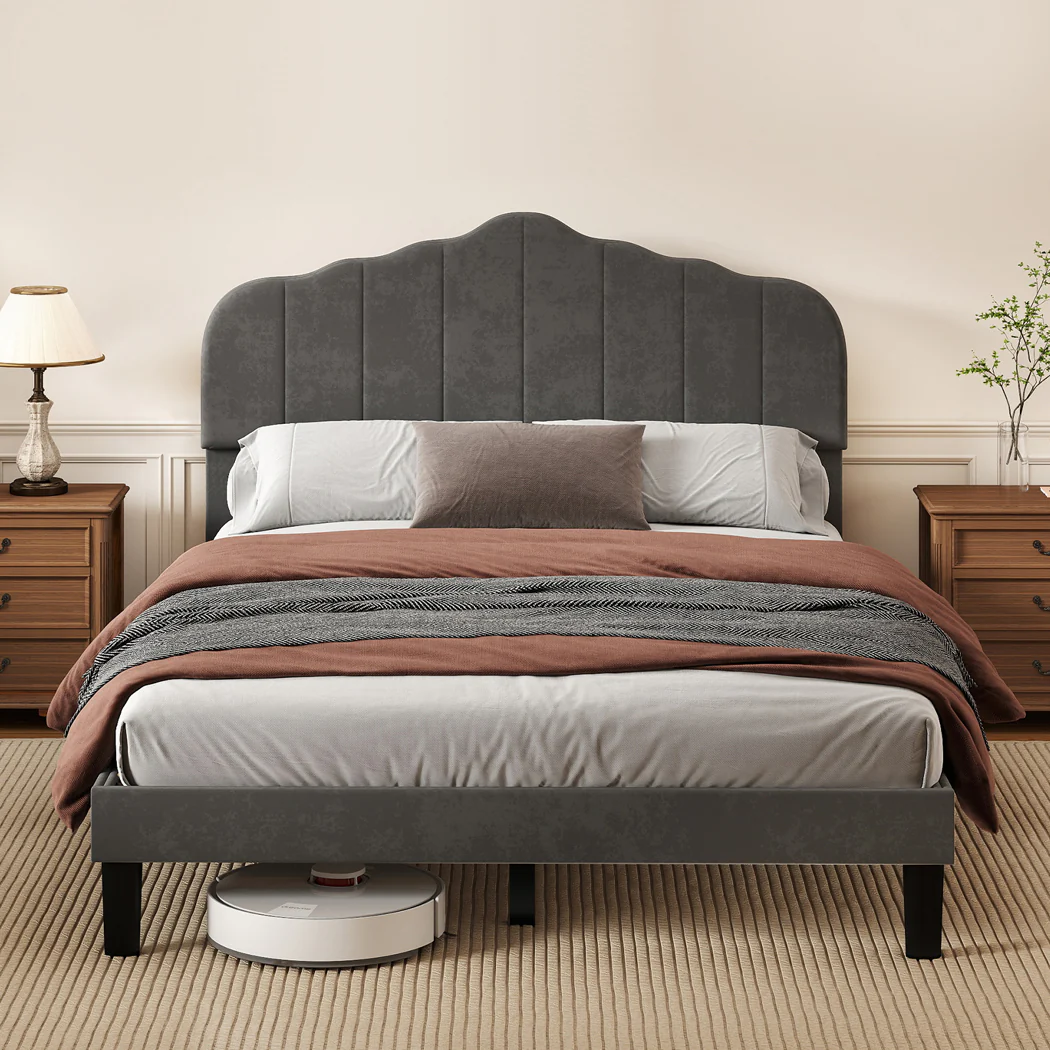 Levede Bed Frame Upholstered Platform Mattress Base Double - Image 7