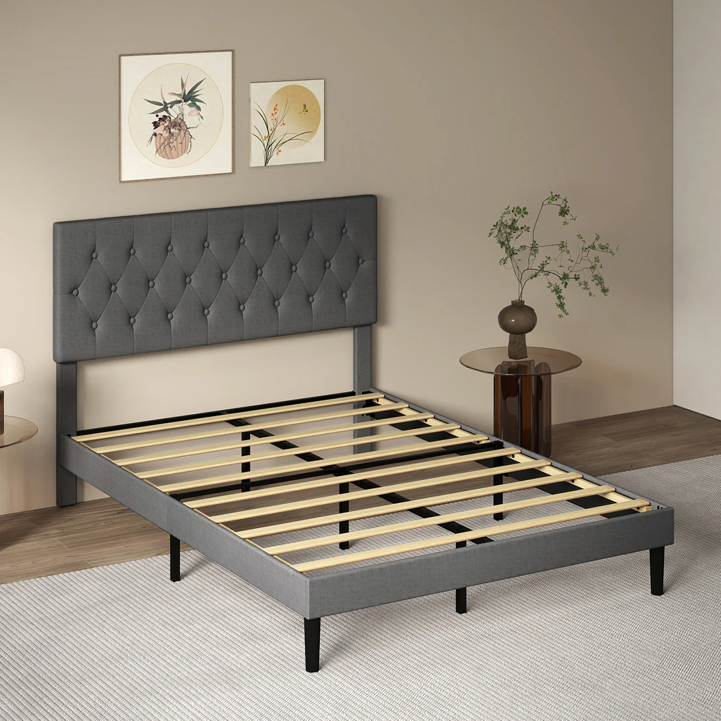 Levede Bed Frame Upholstered Platform Mattress Base Queen - Image 6