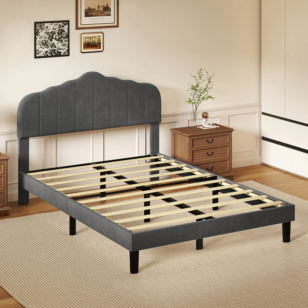 Levede Bed Frame Upholstered Platform Mattress Base Queen - Image 6