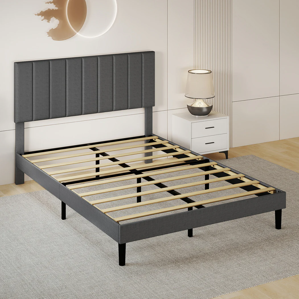 Levede Bed Frame Upholstered Platform Mattress Base Queen - Image 6