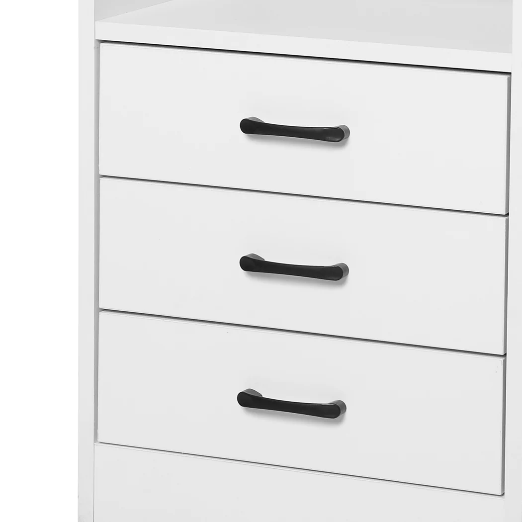 Levede Bedside Table USB Charger Outlet LED White - Image 5