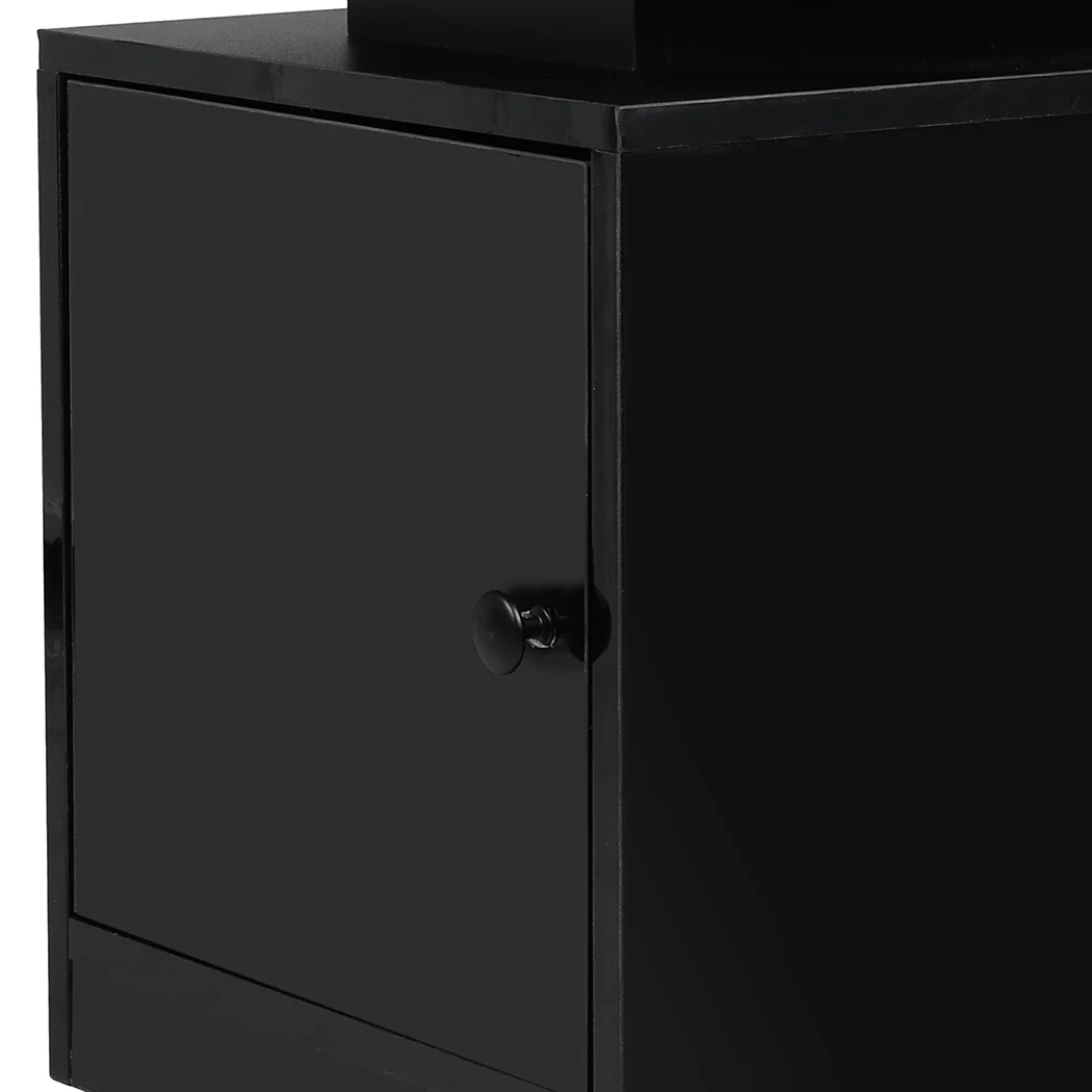Levede Bedside Table USB Charger Outlet RGB Black - Image 5