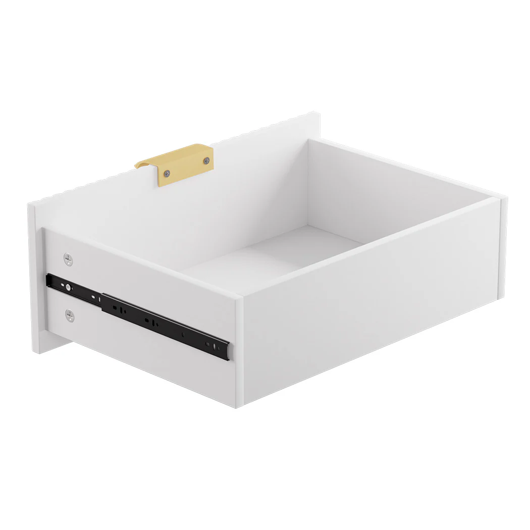 Levede Bedside Table with 2 Drawers White Metal Legs - Image 5