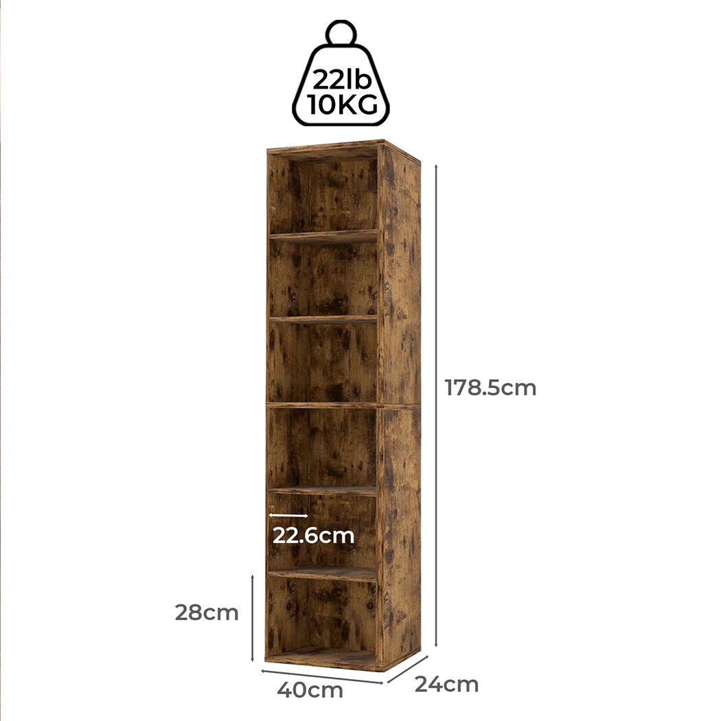 Levede BookShelf Storage Shelves 6 Tier Bookcase Display Unit Organizer Cabinet - Image 2