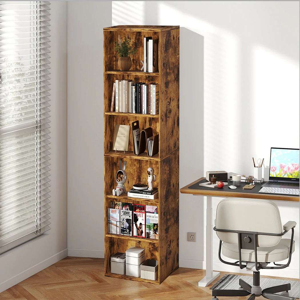 Levede BookShelf Storage Shelves 6 Tier Bookcase Display Unit Organizer Cabinet - Image 6