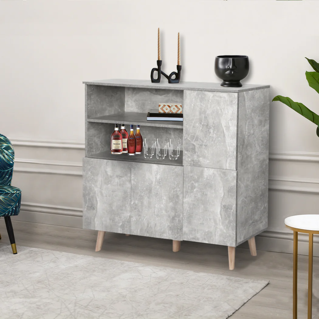Levede Buffet Sideboard Storage Cabinet Grey - Image 6