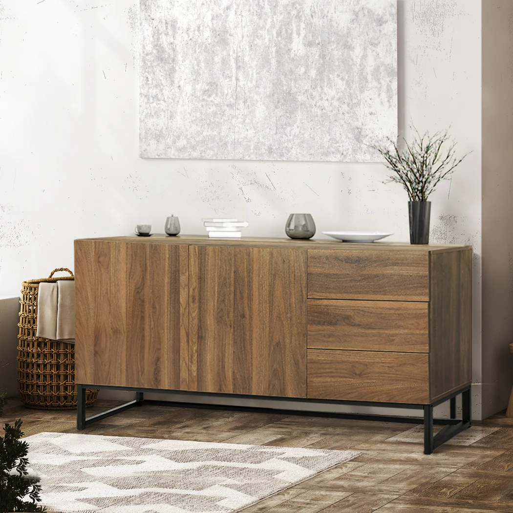 Levede Buffet Sideboard Storage Cabinet Walnut - Image 7
