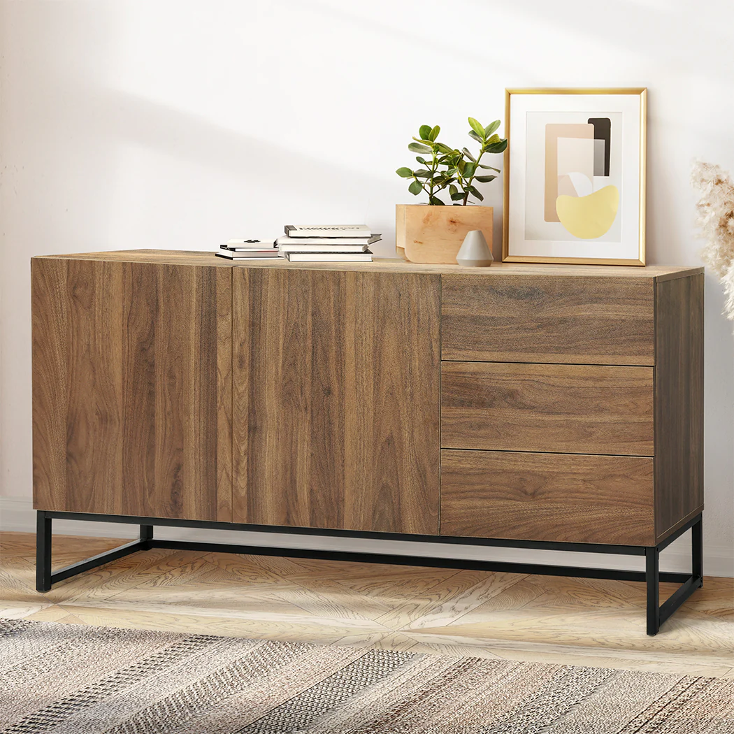 Levede Buffet Sideboard Storage Cabinet Walnut - Image 8