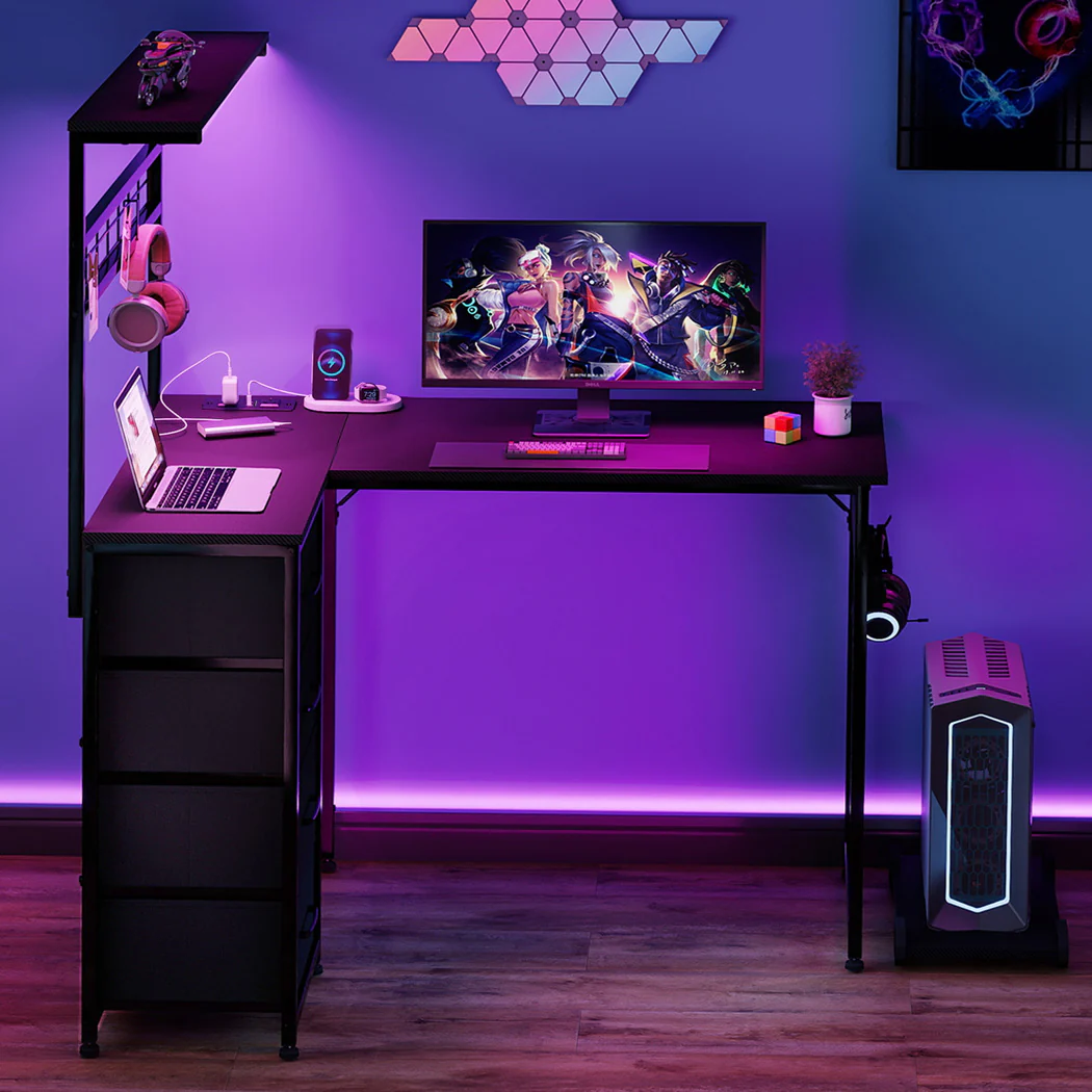 Levede Computer Desk Convertible L-shaped Study Table - Image 6