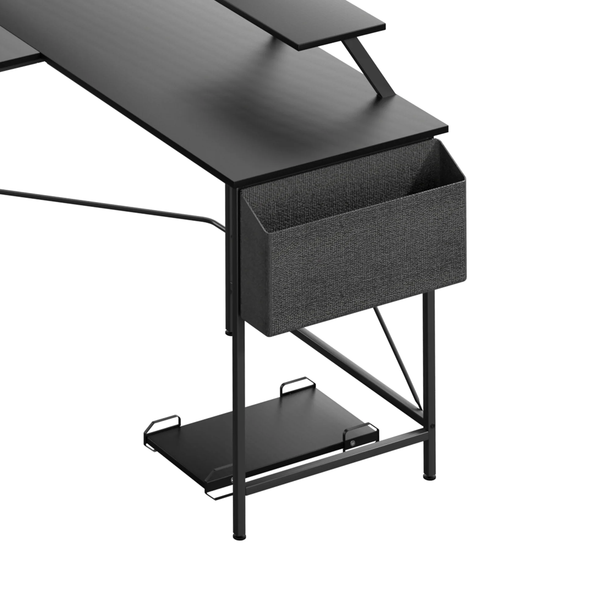 Levede Computer Desk Corner Desk Black - Image 3