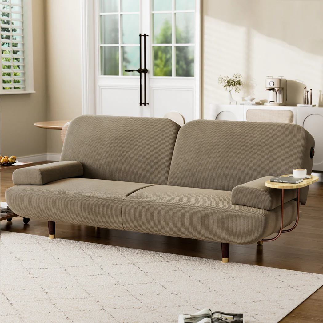 LEVEDE CONVERTIBLE SOFABED WITH USB CHARGE AND SIDE TABLE - Image 7