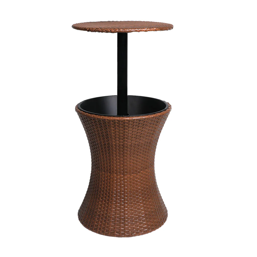 Levede Cooler Ice Bucket Table Bar Outdoor Brown - Image 8