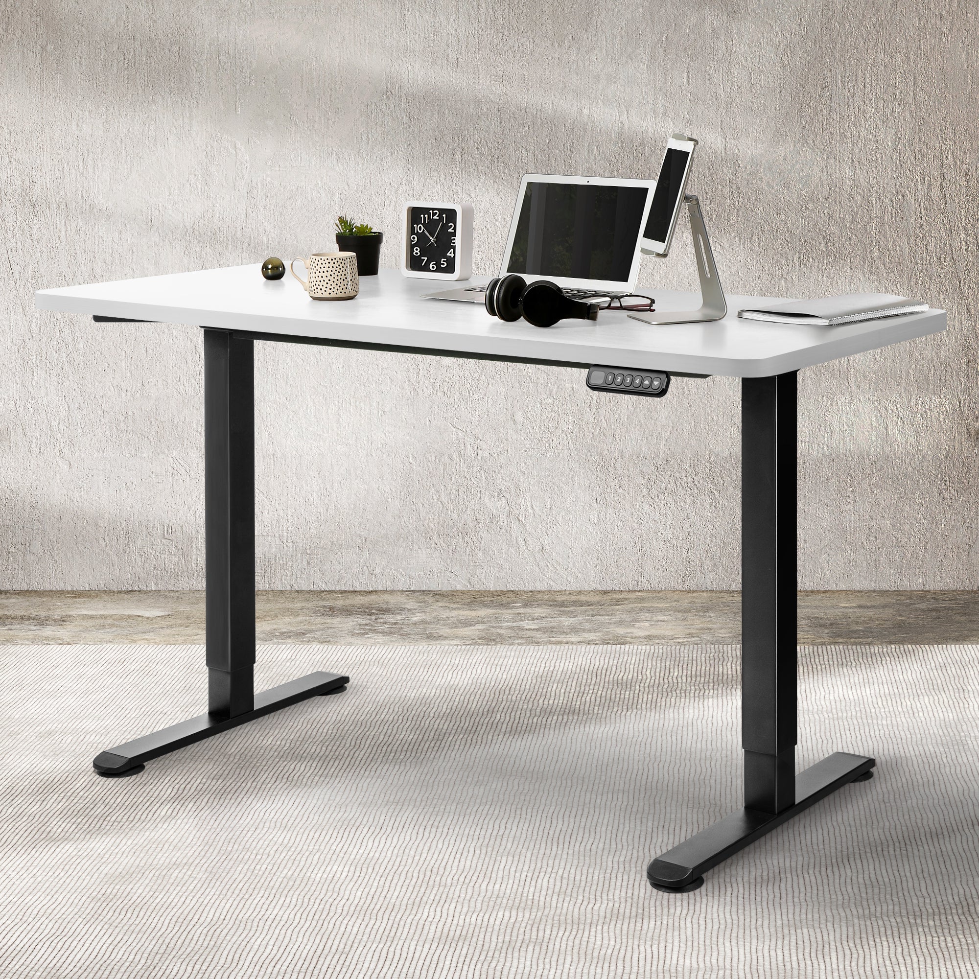 Levede Desktop For Motorised Adjustable Black 140X70CM White - Image 6