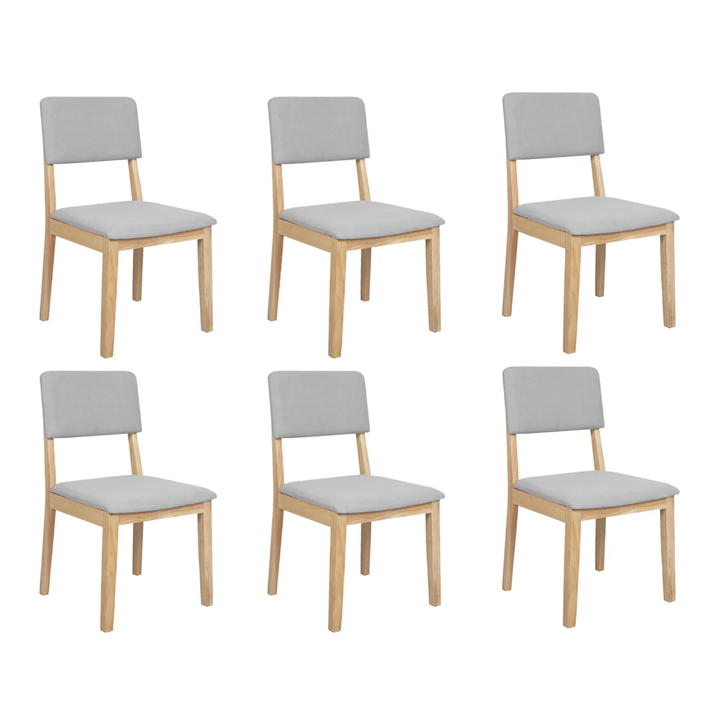 Levede Dining Chairs 6 Upholstered Kitchen Chair - Image 9