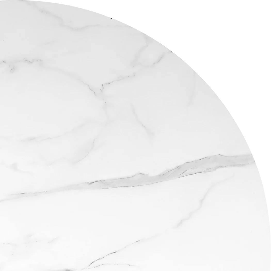 Levede Dining Table Round Rubberwood Base 120cm White 120 CM - Image 3