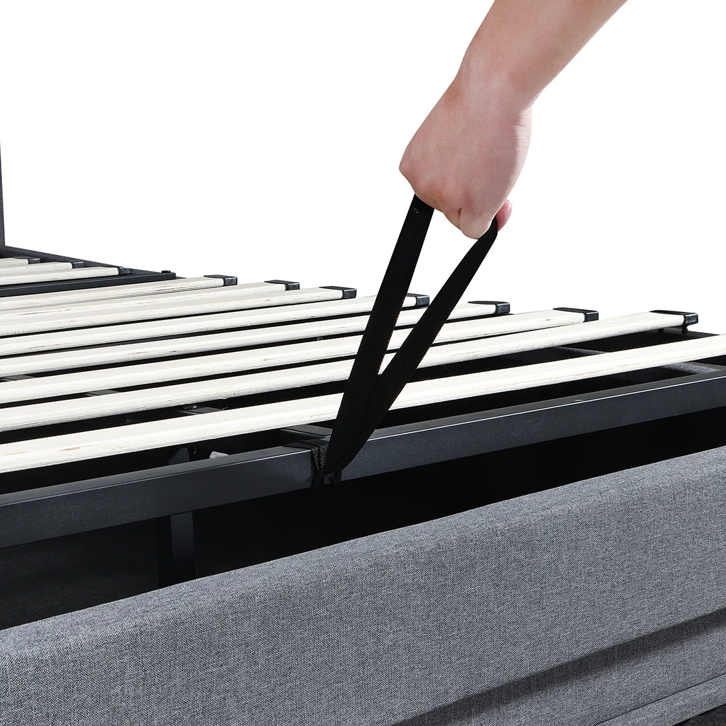 Levede Double Bed Frame Gas Lift LED Light - Image 5