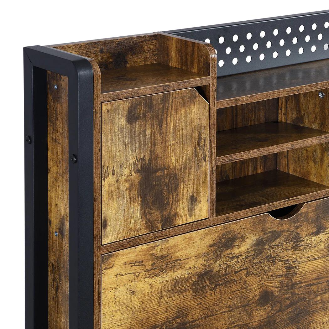 Levede Double Bed Frame Storage Headboard Industrial - Image 4