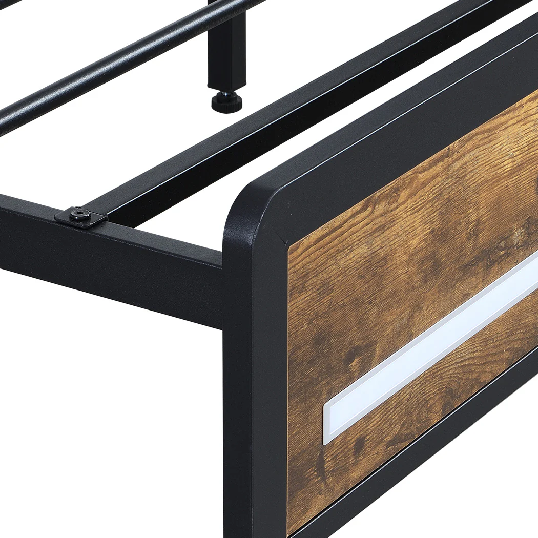 Levede Double Bed Frame Storage Headboard Industrial - Image 5