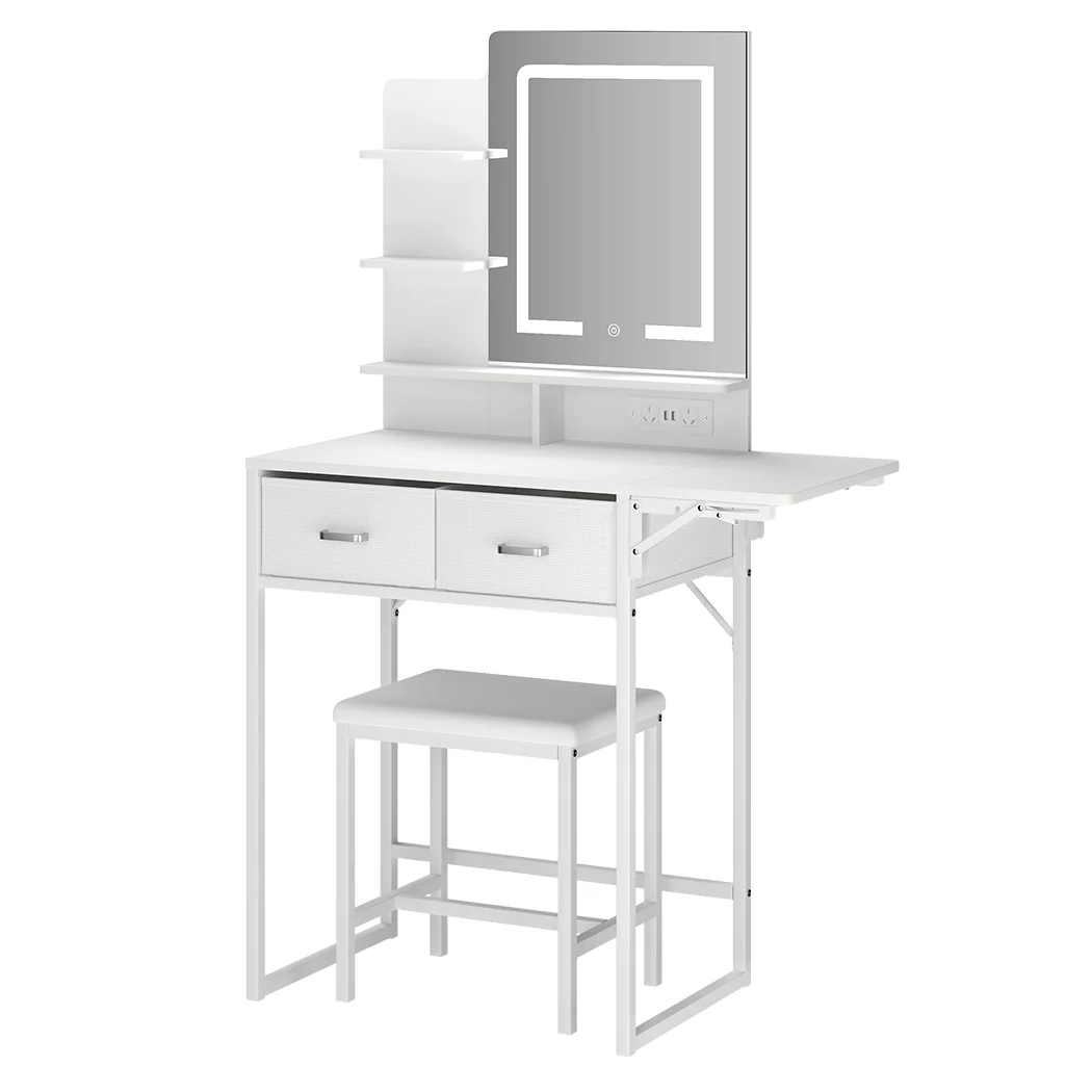 Levede Dressing Table LED Makeup Mirror Stool Set Vanity Desk Fold-up Panel - Image 10