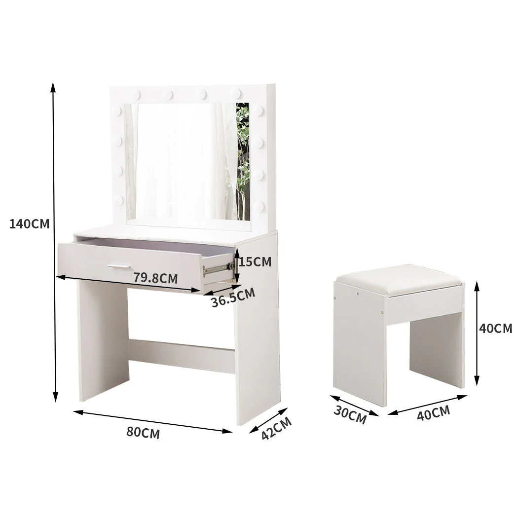 Levede Dressing Table Set Makeup Mirror - Image 2