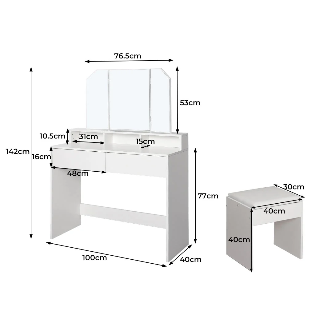 Levede Dressing Table Stool Foldable - Image 5