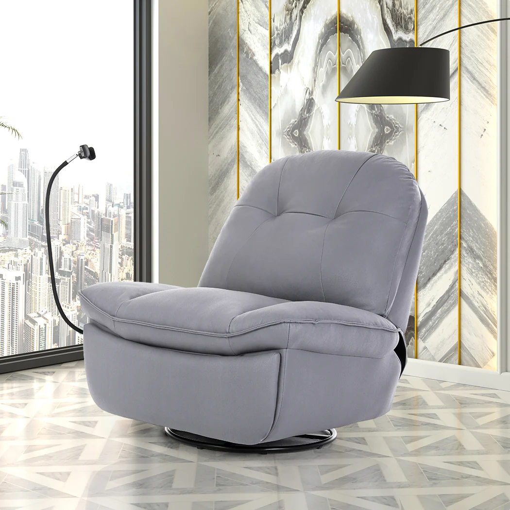 Levede Electric Chair Recliner Swivel Grey - Image 7