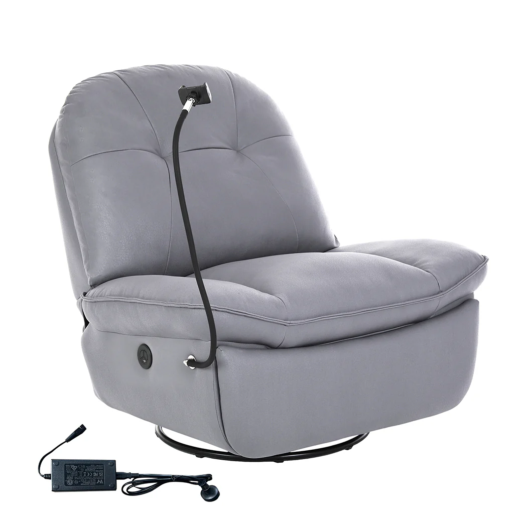 Levede Electric Chair Recliner Swivel Grey - Image 8