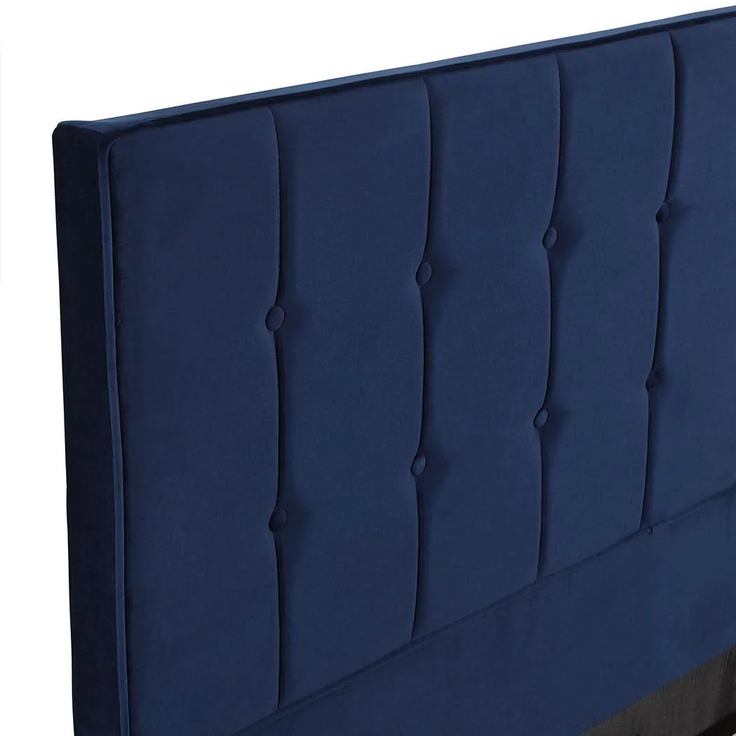 Levede Fabric Bed Frame Double Mattress Blue - Image 3