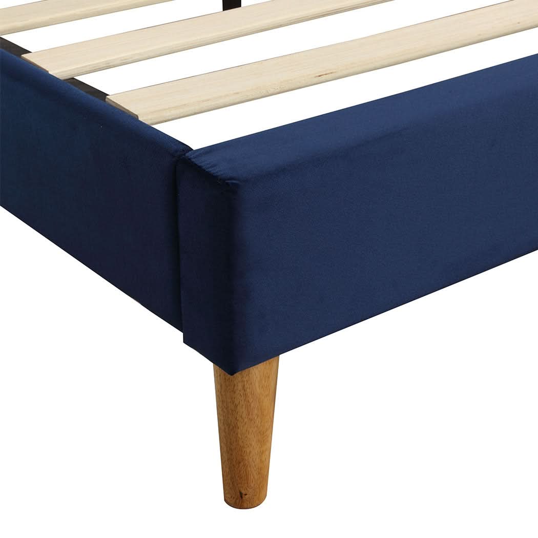 Levede Fabric Bed Frame Double Mattress Blue - Image 4