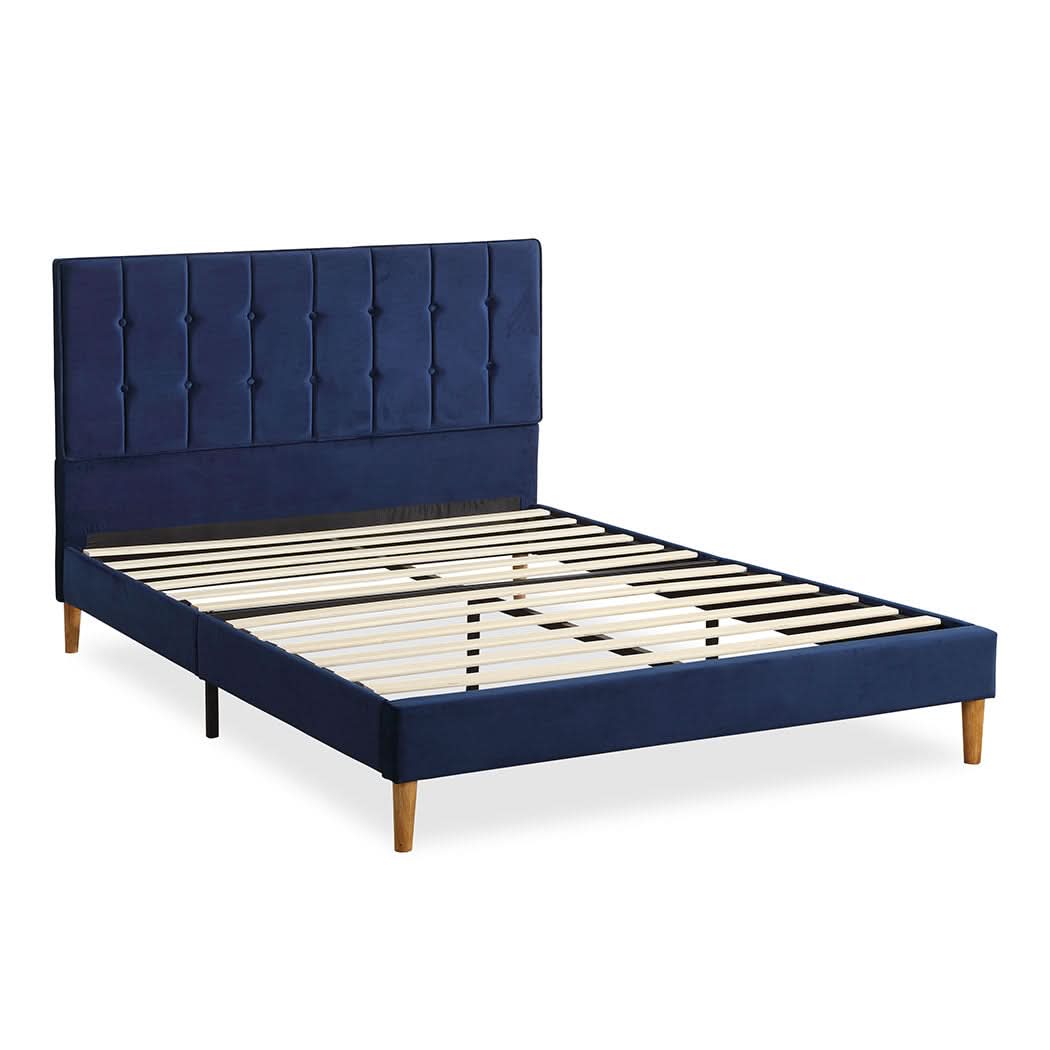Levede Fabric Bed Frame Double Mattress Blue - Image 8