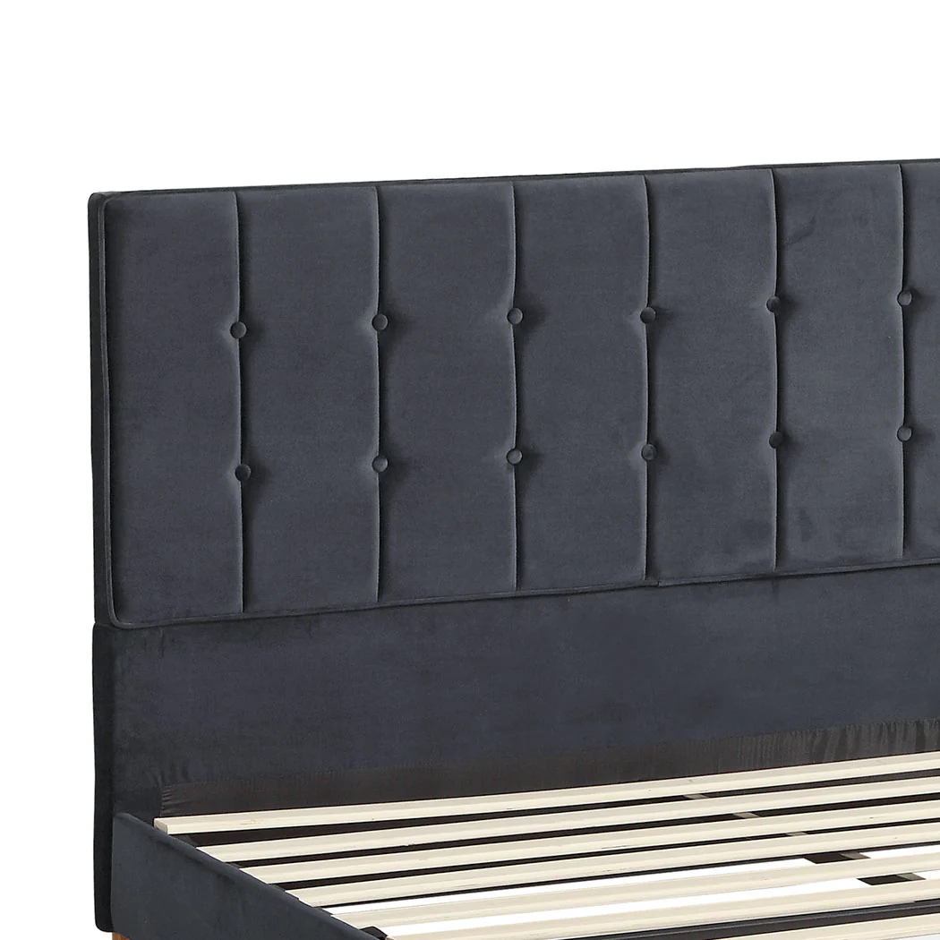 Levede Fabric Bed Frame Double Mattress Grey - Image 3