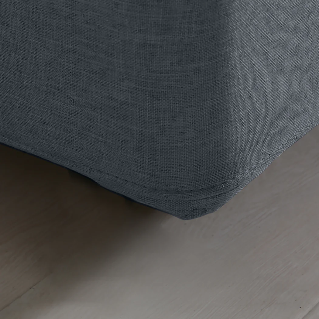 Levede Fabric Bed Frame King Tufted Dark Grey - Image 5