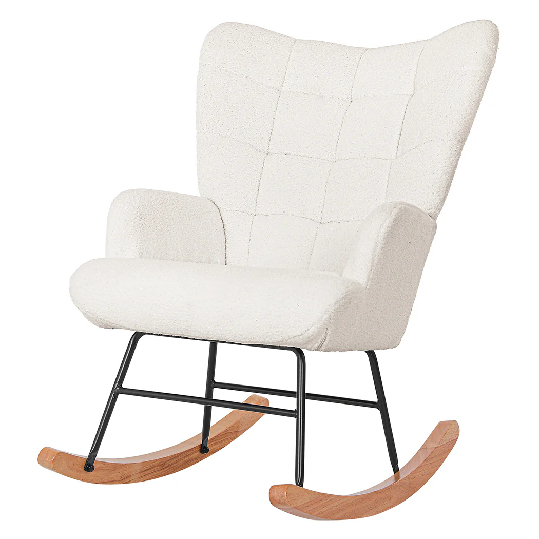 Levede Fleece Rocking Chair - Image 8