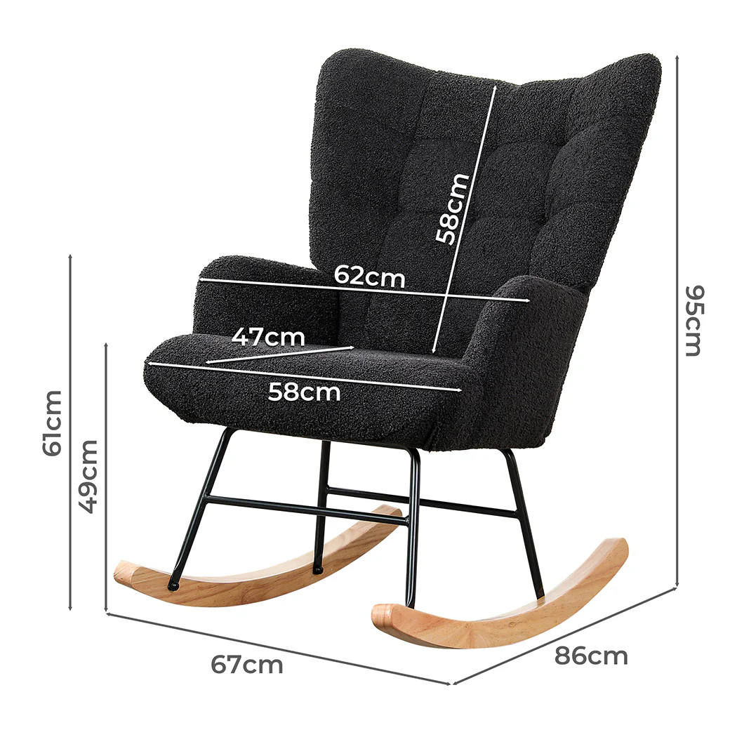 Levede Fleece Rocking Chair - Image 2