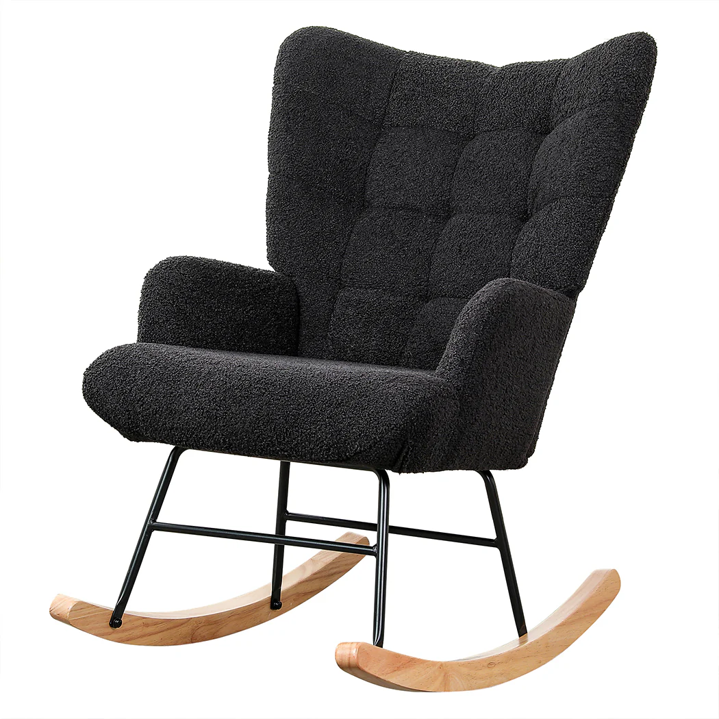 Levede Fleece Rocking Chair - Image 8