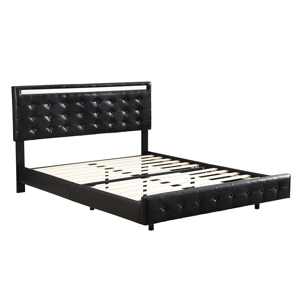 Levede  Floating Bed Frame Queen with Headboard LED Lights Mattress Base - Image 8
