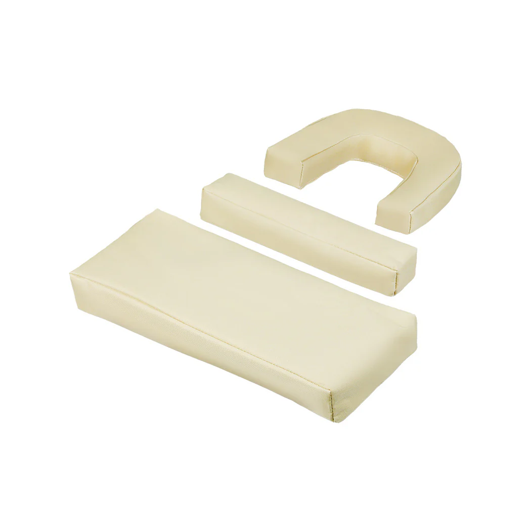 Levede Foldable Beach Lounge Chairs with Face Hole Khaki - Image 5