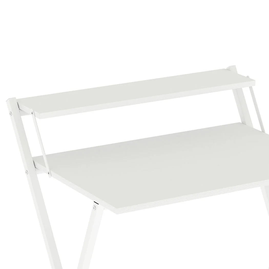 Levede Foldable Computer Desk Office Study Desk White - Image 4
