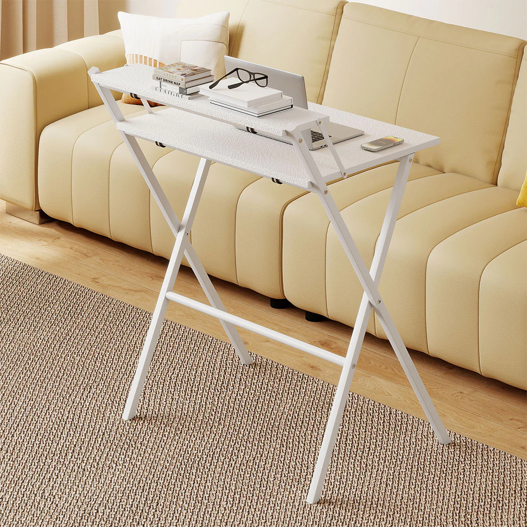 Levede Foldable Computer Desk Office Study Desk White - Image 6