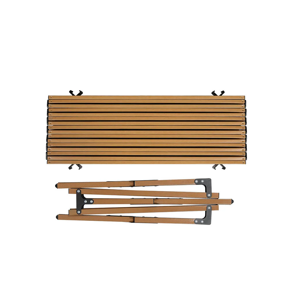 Levede Folding Camping Table Foldable Oak - Image 5