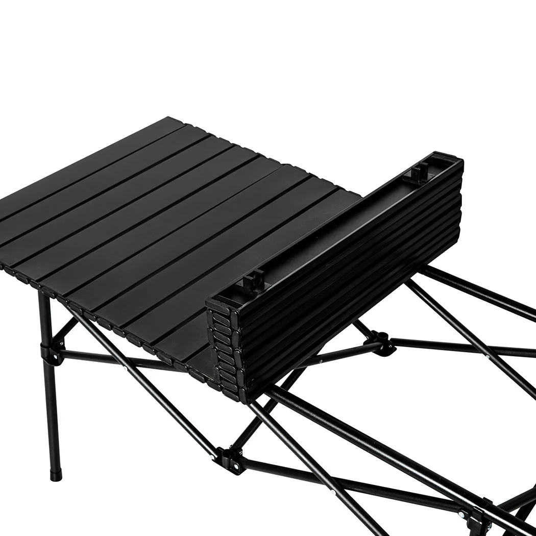 Levede Folding Camping Table Portable Black - Image 3