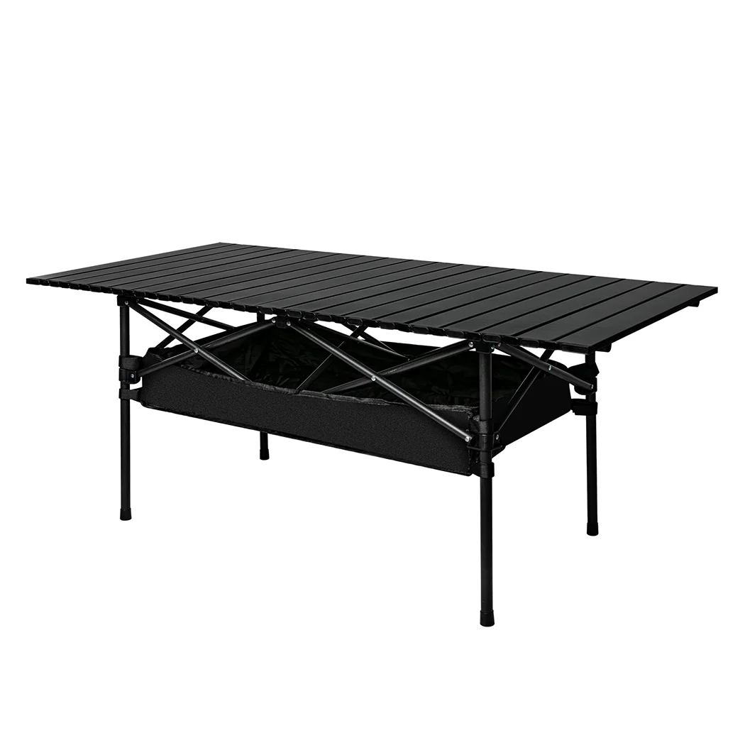 Levede Folding Camping Table Portable Black - Image 8