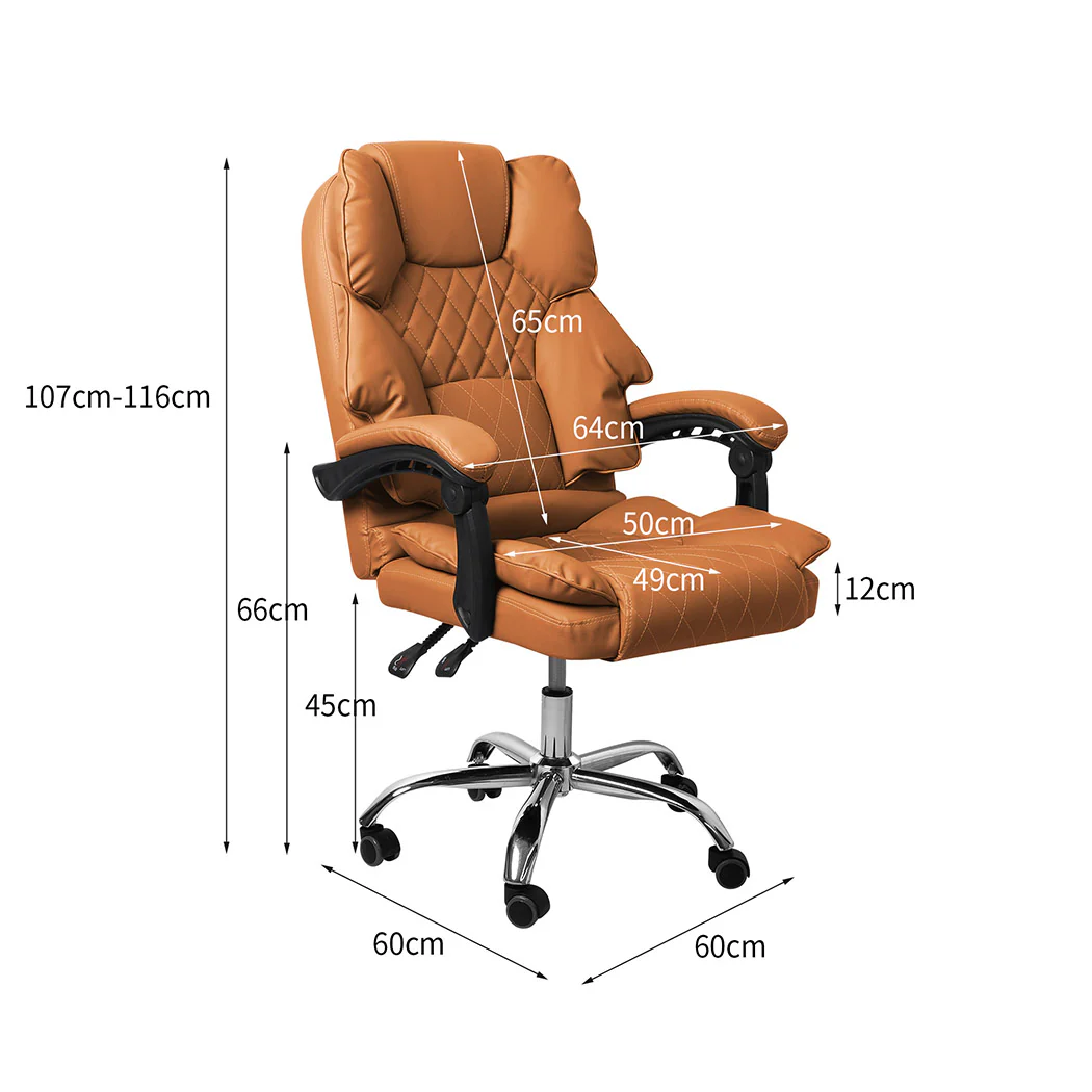 Levede Gaming Chair Office Computer Brown No Footrest - Image 2